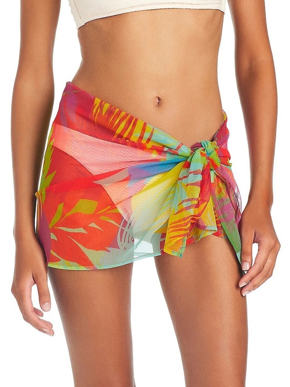NWT "Vibrant Vibes in Sanctuary Palm Hottie Short Mesh Sarong" Beach Coverup